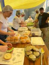 Sale of hamburgers to raise funds