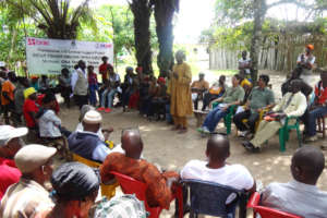 Survivors gather with BRAC staff