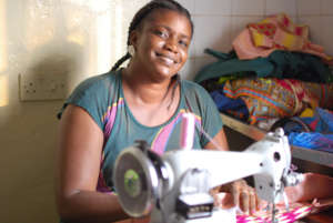 Khadija survived Ebola to re-open her shop.