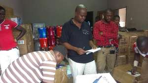 BRAC sending disinfectant, gloves
