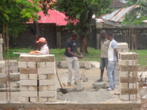 Building of the 2,000 concrete blocks needed