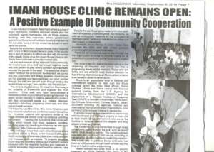 Press Report on Imani House