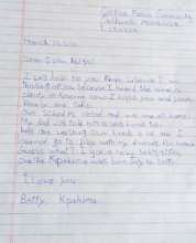 Betty's Letter to Sponsor