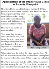 Clinic's importance Testimonial from a Mother