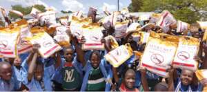 Mosquito net distribution - Namachele school