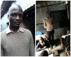 Godfrey teaching his 2nd/3rd grade class
