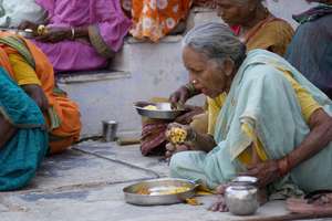 elderly people having food midday meals