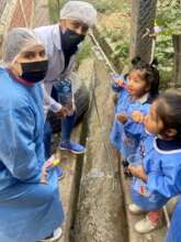 Even the littlest children receive toothbrushes