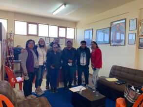 Sandy Kemper at school with Aleida, Alejo, Beba