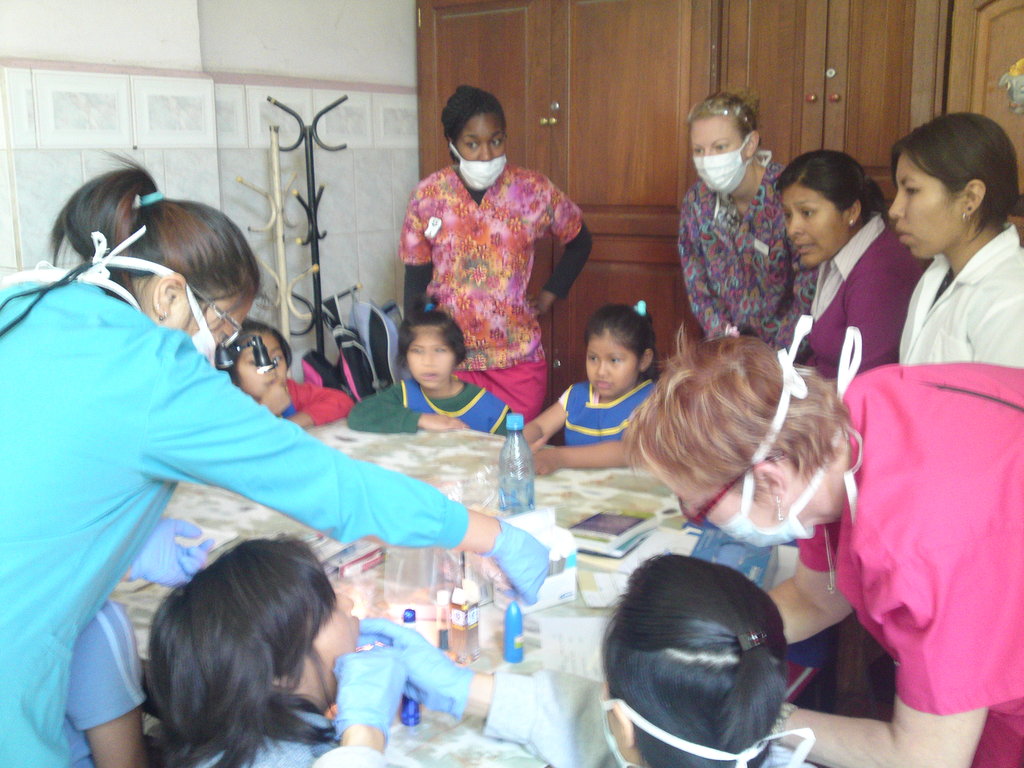 Madre de Dios Shelter children receiving treatment
