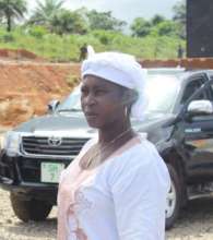 Adama as she leaves the treatment center