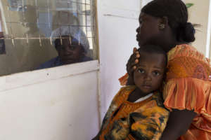 Triage center in Sierra Leone