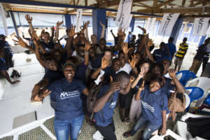 Celebrating the end of the outbreak in Lunsar