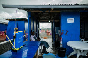 Disinfection station at an Ebola Treatment Center