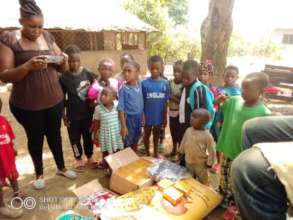 Children receiving gifts