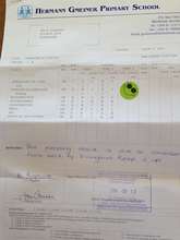 Vini's school report, so proud