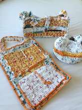 Hand made bags out of recycled plastic