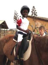 Josia on the horse, maybe he will become a Jockey