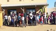 People from the community coming for immunisations