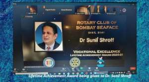 Lifetime Achievement Award to Dr. Sunil Shroff