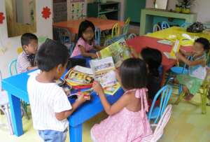 A vibrant and colorful daycare center