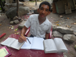 Maynor studying at home