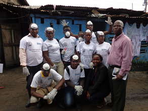 Some team members pose for a photo