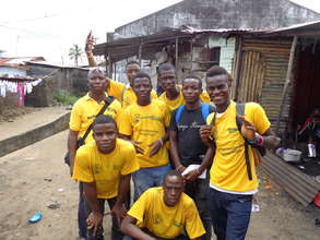 Posing for photo while in the field