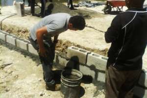 Our fish pond mid-construction
