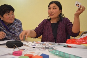 Saltanat does training on kids with disabilities