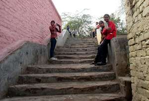 Girls out on a camera skills lesson