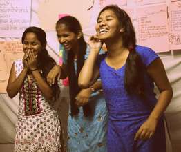 Girls participating at the workshop