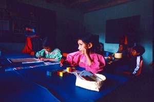 Indigenous girls in the school