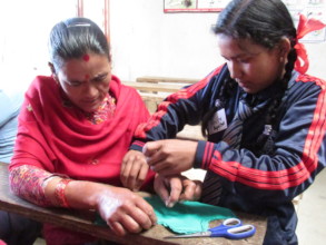 Teaching to sew washable reusable sanitary pad