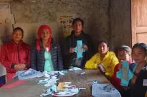 Training on making washable reusable sanitary pad
