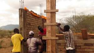 Placing the forms for the pillars