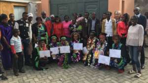 Proud family members celebrating their achievement