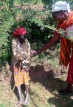 An elderly recipient of our food hamper program