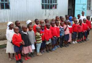 The children were eagerly awaiting our arrival.