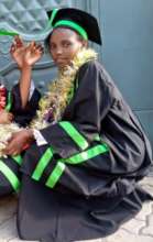 A very happy, proud Susan on graduation day.