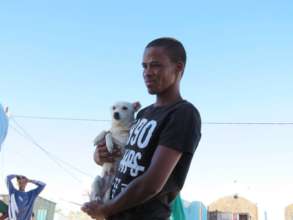 A dog at an HAH clinic