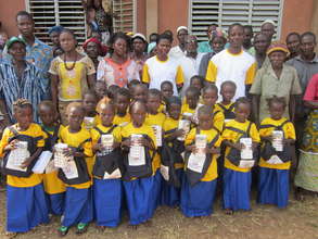 Moutoulou village girls with teachers and parents