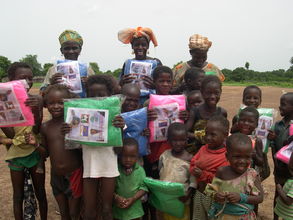 Mosquito netting distribution in the village of Soumaya.