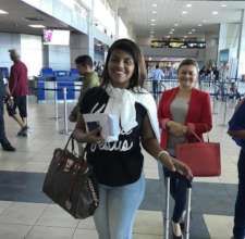 Yarelis on her way to NYC as an exchange student