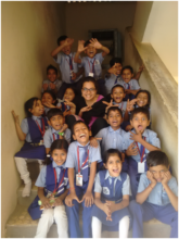 Khushboo with her students