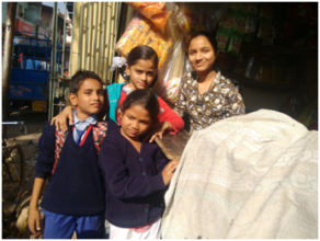 Students meeting people of the community
