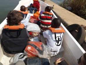 Reaching remote villages on the lake by boat