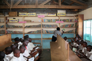 Ogilgei library with Hopeful Africa section