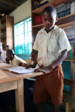 A student at Ogilgei Primary who read a book to us