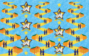 Pattern for a printed cloth promoting healthcare